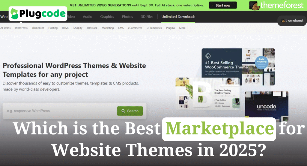 Which is the Best Marketplace for Website Themes in 2025? Plugcode or ThemeForest