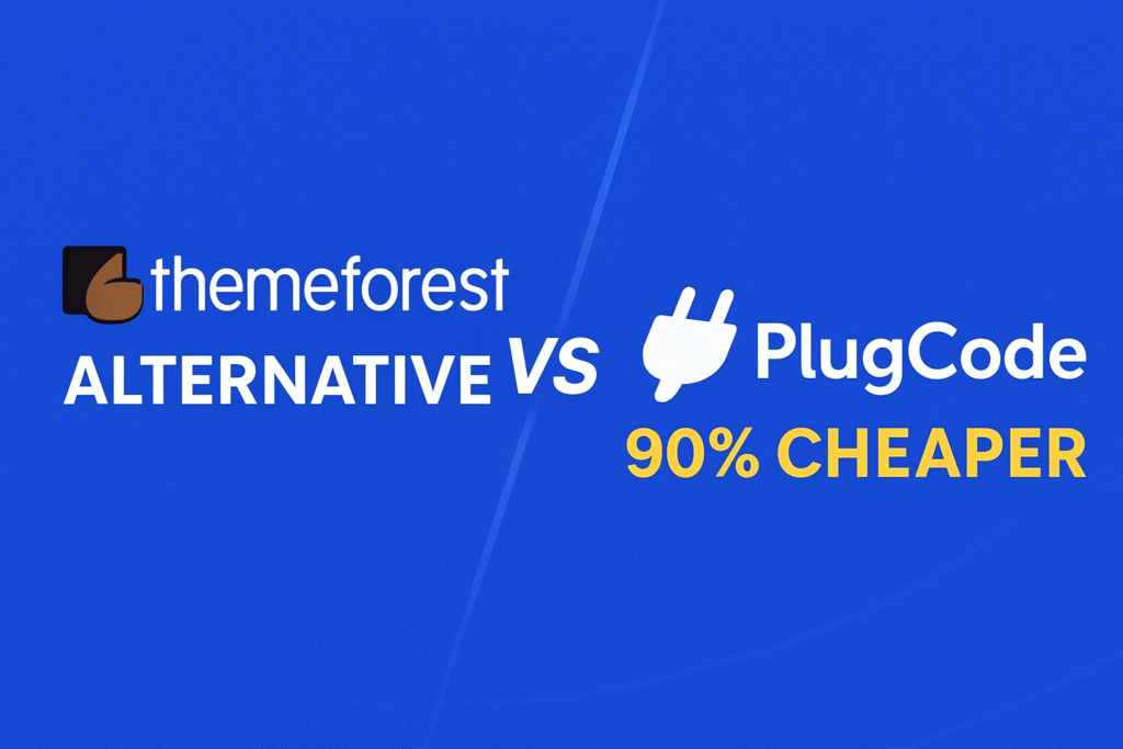 ThemeForest Alternative 2025: Get Premium WordPress & Shopify Themes at 90% Lower Price on PlugCode