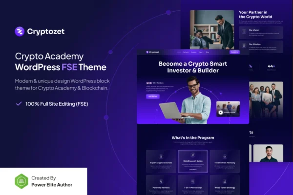 Cryptozet – Crypto & Blockchain Academy WP Theme